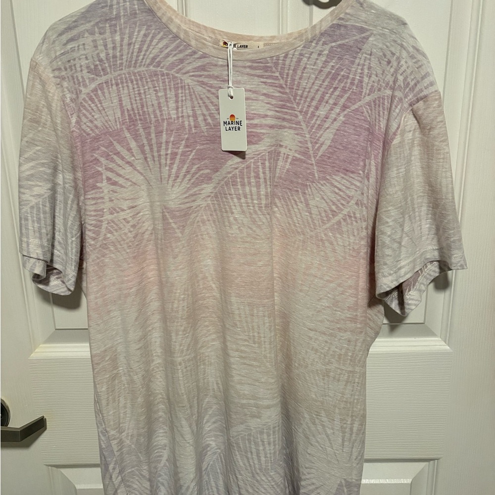 Marine Layer Purple and Cream T-Shirt